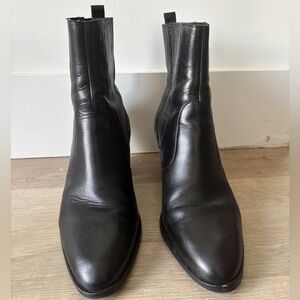 Elegant Black Leather Ankle Boots for Women